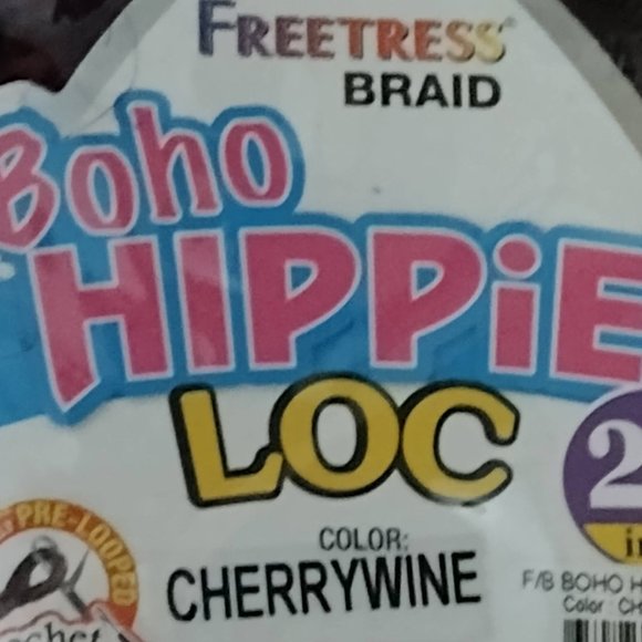 BOHO HIPPIE LOC 20" (CHERRYWINE) - Freetress Synthetic Crochet Braiding Hair NEW - Picture 4 of 6